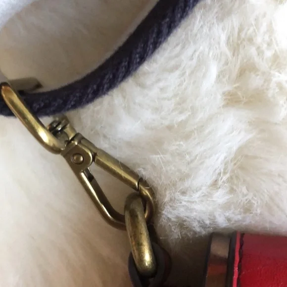 Vera Wang Red Vegan Leather Crossbody Bag with Canvas Strap - Picture 5 of 10